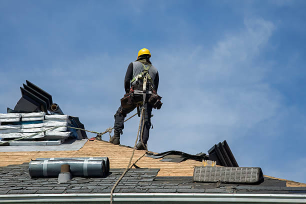 Professional Gutter Installation technician working in Cross Plains, IN